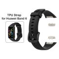 Silicone Straps For Huawei Band 6 / Honor Band 6 (Black). 
