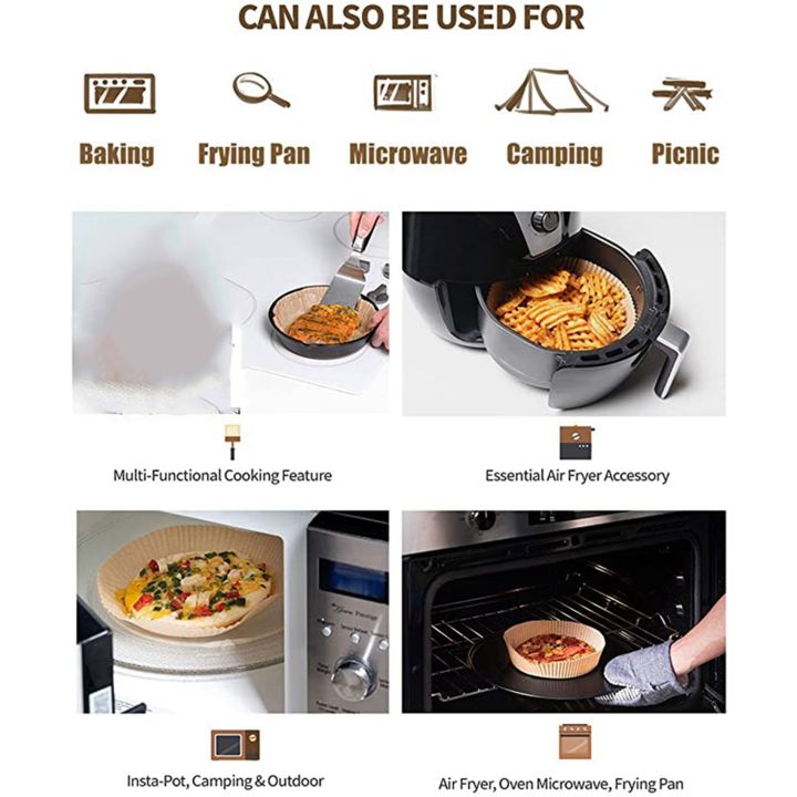 JINMY%20200Pcs%20Air%20Fryer%20Parchment%20Paper%20Liners%20Non-Stick%20Disposable%20Liners%20Basket%20Unperforated%20Round%20Parchment%20Paper(White)%20-%20Image%204