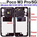 NEW 【Innovative design】Middle Frame Housing For Xiaomi POCO M3 Pro M3Pro 5G Middle Housing Holder Cover Bezel Replacement with Volume Key NFC. 