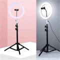 26cm Selfie LED Ring Light With 7Ft Tripod Stand - 3 Light Modes. 