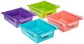 4 Pieces of Solimo Fridge Organizer Space Saver (Multi-colored, 16cm x 15cm x 6cm) -4 pieces Set| Freeze Organiser/ Basket/ Baskets / Organisers. 