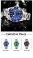 Wenefang 1pc Luxury Men Silver Stainless Steel Water Fashion Proof Automatic Luminous Bezel Mens Watches. 