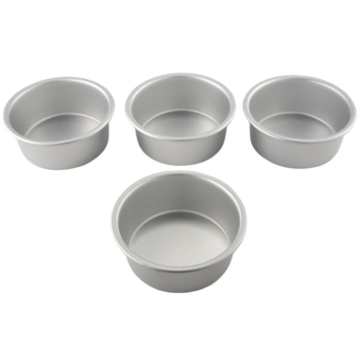 NAMUNY 4 Inch Small Cake Pan Set of 4, Baking Round Cake Pans Tins Bakeware for Mini Cake Pizza, Quiche, & Healthy
