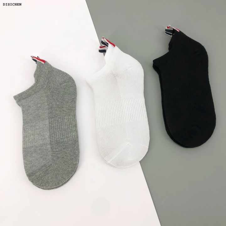 DISICHEN%20Sales%20promotion%20TB%20Men's%20Boat%20socks%20Luxury%20Brand%20Solid%20Color%20Crew%20Socks%20Korean%20Fashion%20Style%20Cotton%20Knitted%20Uni%20Casual%201/6%20Pairs%20Sockings%20-%20Image%203