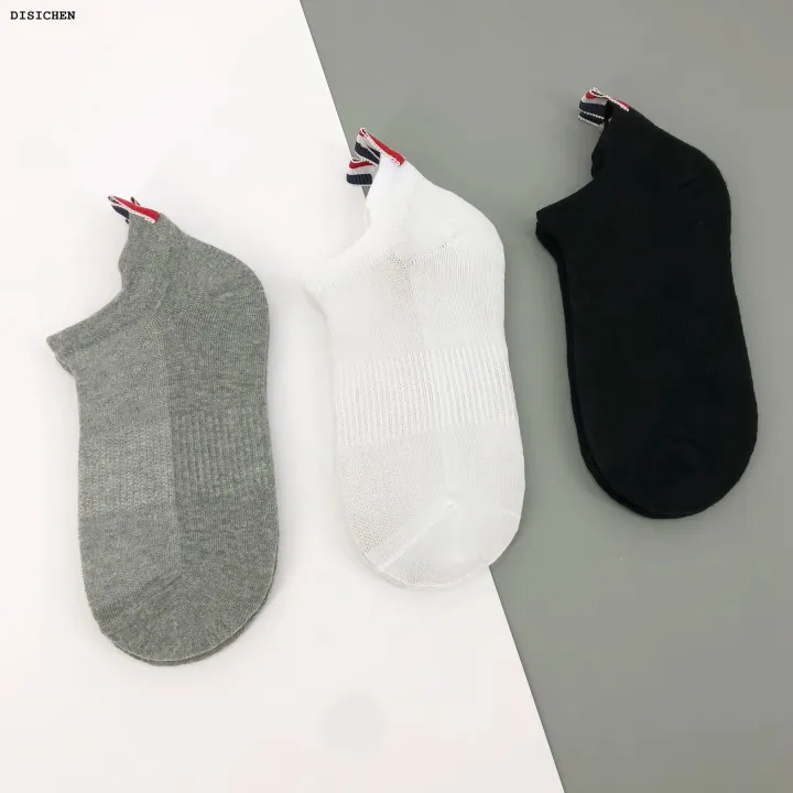 DISICHEN%20Sales%20promotion%20TB%20Men's%20Boat%20socks%20Luxury%20Brand%20Solid%20Color%20Crew%20Socks%20Korean%20Fashion%20Style%20Cotton%20Knitted%20Uni%20Casual%201/6%20Pairs%20Sockings%20-%20Image%203