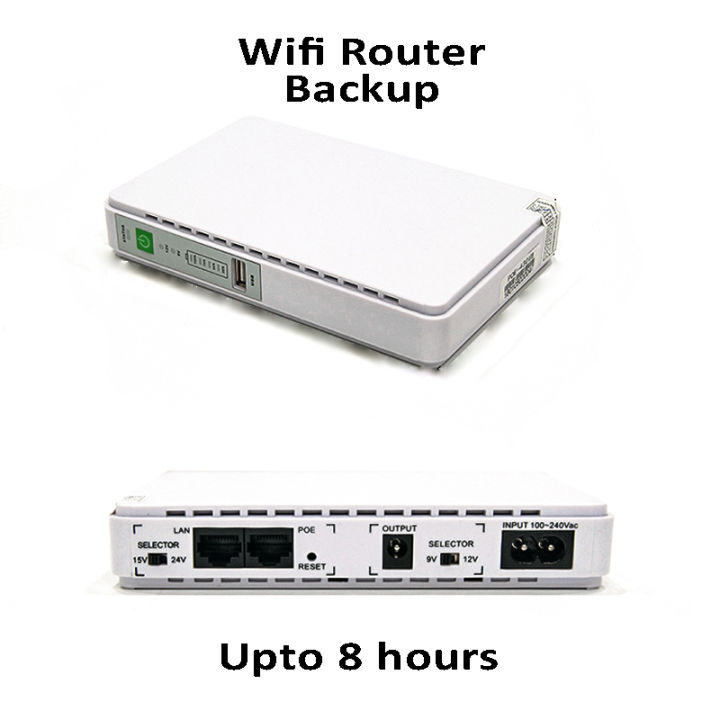 Router Backup Upto 8 Hours Mini Portable Modem Router UPS Poe Dc Wifi Backup - 8800mah