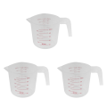 JINMY 3X 500ml Home Lab Measuring Jug Pitcher Plastic Handle Pour Spout Container. 