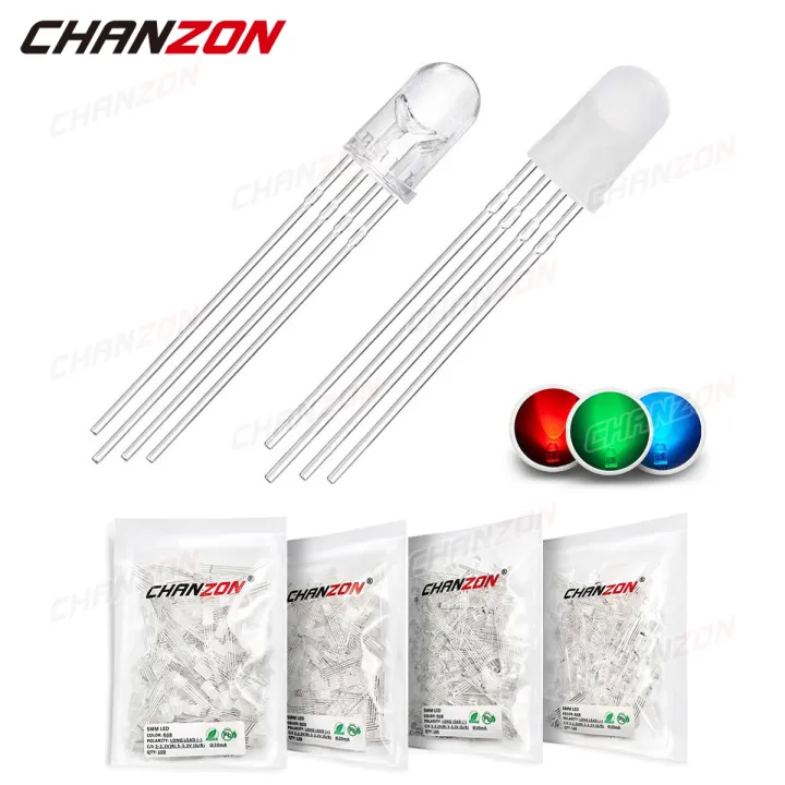 100%20Pcs%205mm%20Led%20Diode%20Rgb%20Light%20Emitting%204Pin%20Common%20Anode%20Cathode%20F5%202V%203V%20Tricolor%20Multicolor%20Clear%20Diffused%20Diy%20Lamp%20Bulb%20-%20Image%204