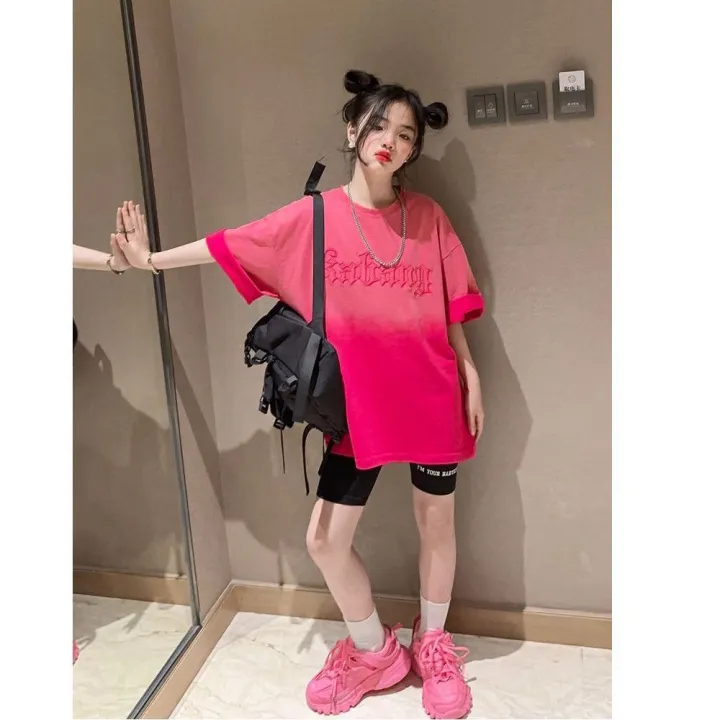 Ice%20silk%20girl%20gradient%20T-shirt%20skirt%20mid-length%20short-sleeved%20summer%20children's%20clothes%20children's%20fried%20street%20celebrity%20half-sleeved%20top%20-%20Image%203