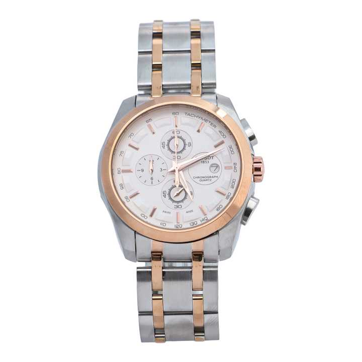 Tissot Silver Color Quartz  Steel Chronograph  Casual Watch For Men