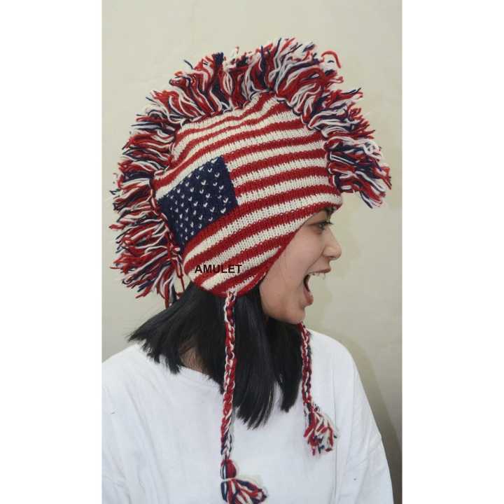 Woolen Mohawk Us Flag Hat