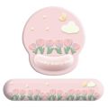 Creative Non-Slip Tulip Mouse Pad Hand Support Thickened Wrist Rest Mouse Pad Cute Rubber Base Mouse Wrist Rest Office Desk. 