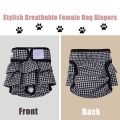 Washable Female Dog Diaper Cute Houndstooth Dress Short Underware Belly Bands Reusable Pet Panties Sanitary Pant Diapers. 