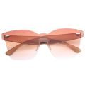 sunglasses women Summer Rimless Square Shades Sunglasses woman Brown. 