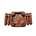 15 Inches Wooden Coffee Tablr/chair With Brass Carvings. 