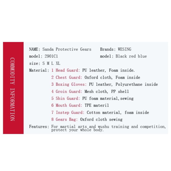 Wesing%208%20Pieces%20Set%20Martial%20Arts%20Gear%20Boxing%20Gloves,%20Helmet,%20Shin%20Guards%20Wushu%20Sanda%20Protectors%20-%20Image%208