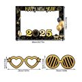 Fashion Paper Photo Booth Props Black Gold Happy New Year Photo Frame Party Supplies Christmas Gift Xmas Photo Supplies New Year. 