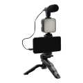 Video Vlogger Kits Microphone LED Fill Light Mini Tripod For Phone Vlog Video Recording Condenser AY-49. 