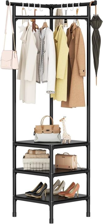 Corner%20coat%20hanger%203%20layer%20Corner%20Coat%20Rack,Freestanding%20Sturdy%20High%20Hall%20Trees%20With%20Shoes%20Rack%20and%20entryway,dress%20room,bedroom,and%20living%20room%20-%20Image%206