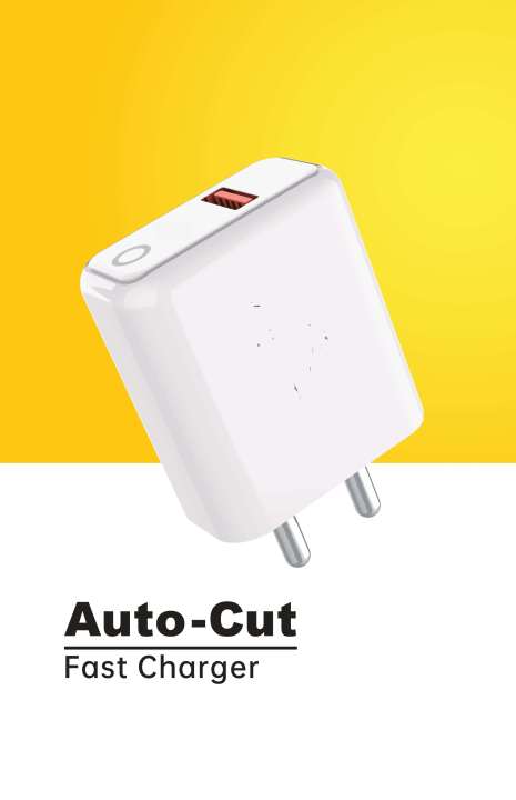 Premium Charging Adaptor |18W Fast Charge | Auto Cut | Over Charge Protection| Charge Indicator Sensor|