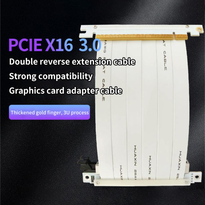 PCIE 4.0 X16 Riser Cable High Speed Flexible Double Sided 180 Degree GPU Extension Cable For RTX 4090 4080 4070 For RX 7900 XT Jessica