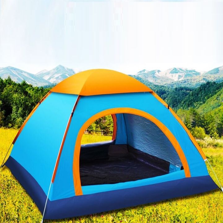 Waterproof 3-Person Automatic Pop-Up Camping Tent - Portable Hiking Backpacking Shelter