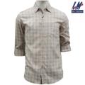 KILOMETER Apricot/Grey Checkered Shirt For Men. 