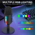 RGB Gaming Microphone for PC Computer Recording USB Condenser Microphone Podcasters Be Influencers Gamers Studio Mic Easy Install. 