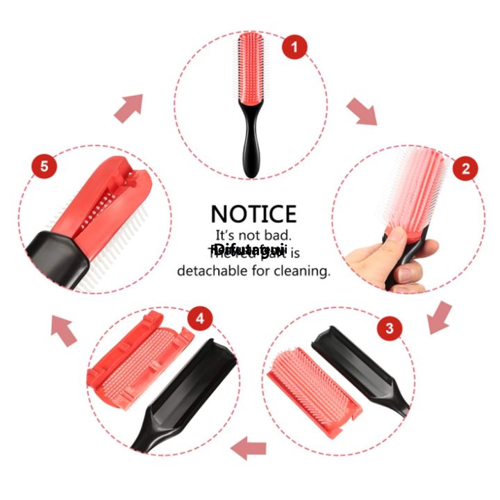 Difutagui%201pc%209-Row%20Detangling%20Hair%20Brush%20Denman%20Detangler%20Hairbrush%20Original%20Profesional%20Scalp%20Massager%20Straight%20Curly%20Wet%20Hair%20Comb%20-%20Image%204