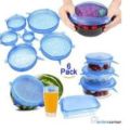 6Pcs/Set Perfect Seal Silicone Super Stretch Lids | Eco Friendly & Food Safe Material Silicone Mulitpurpose Lid. 