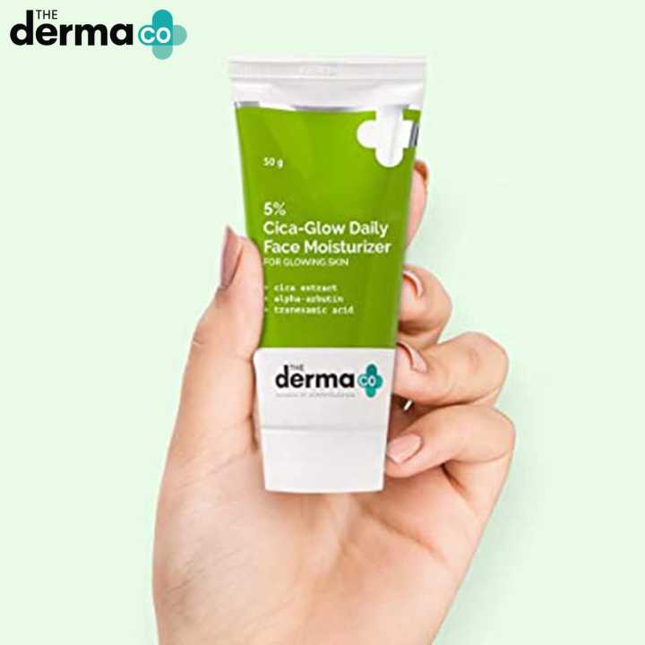 The Derma Co. 5% Cica-Glow Daily Face Moisturizer With Alpha Arbutin & Tranexamic Acid - 50 G