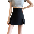 Spicy Girl High Waist Women's Split Skirts Black White Irregular Slit Short Skirt Streetwear with Safty Pants A-line Wrap Hip Mini Skirt Party. 