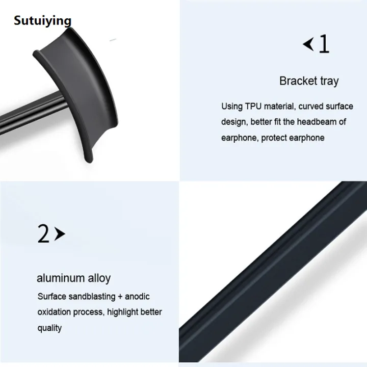Sutuiying%20Desktop%20aluminium%20Alloy%20Aluminium%20Bluetooth%20Headset%20Stand%20Holder%20Portable%20Headphone%20Rack%20Mount%20Hanger%20wired%20Earphone%20Gamer%20Hanger%20PC%20-%20Image%204