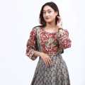 Multicolor Cotton Printed Anarkali Kurta Plazzo With Shawl Set For Women. 