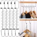 Metal Magic Hangers 12 Slots Cascading Hanger for Clothes Space Saving Closet Wardrobe Scarf Clothing Storage Rack Organization. 