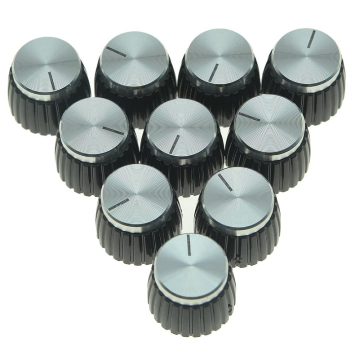 80Pcs Guitar AMP Amplifier Push on Fit Knobs Aluminum Cap Top Fits 6mm Diameter Pots for Amplifiers