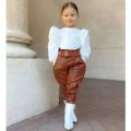 Chic Vegan Leather Pants Set. 