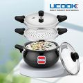 UCOOK Smart 3 in 1 Induction Base Multipurpose Pressure Cooker, 5 Litre, Black. 