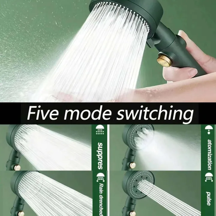 High-Pressure%20Handheld%20Shower%20Head%20Set%20with%2059.06inch%20Hose%20-%20Wall%20&%20Hanging%20Mount%20Rainfall%20Spray,%20Polished%20Plastic%20Body%20Spa%20Show%20-%20Image%205