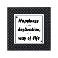 "happiness is not a destination" Quote- Matt laminated printed poster with checker Frame(4 pcs set)9x9Inch. 