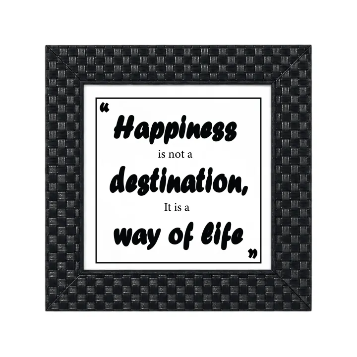 "happiness%20is%20not%20a%20destination"%20Quote-%20Matt%20laminated%20printed%20poster%20with%20checker%20Frame(4%20pcs%20set)9x9Inch%20-%20Image%205