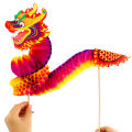 1pc  DIY Paper Dragon Craft Material Chinese New Year DIY Dragon Decor Chinese Dragon Dance Three-Dimensional Pull Flower EATOP. 