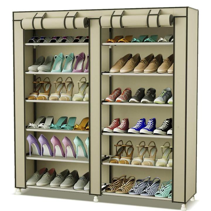 Double%20Row%202%20X%206%20Layer%20Shoe%20Rack%20Storage%20Shelf%20Organizer%20With%20Non-Woven%20Fabric%20Cover%20(Color%20Vary)%20-%20Image%204