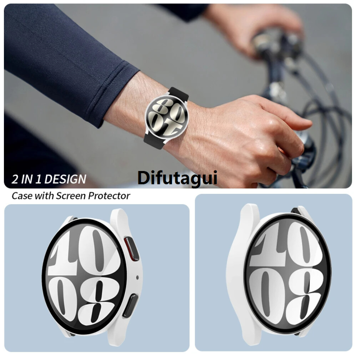 Difutagui%20Case%20for%20Samsung%20Galaxy%20Watch%207%2040mm%2044mm%20Women%20Men%20Samsung%20Smartwatch%20Luxury%206%2044mm%2040mm%20Glass%20Screen%20Protector%20Plastic%20Scratch%20Resistant%20Cover%20-%20Image%203