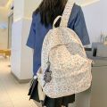 Fashion Students Backpack Large Capacity Aesthetic Leisure Shoulder Bag Nylon Casual Floral School Bag Travel. 