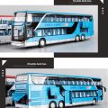 High Quality High Imitation Bus Shape Double Sightseeing Bus Vehicle Model Alloy Bus Model Pull Back. 