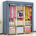 ( Colors May Vary )  Folding Wardrobe For Clothes, Collapsible Almirah With Plastic Pipe, Folding Wardrobe Organizer, Cloth Daraz. 