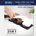 Wiwu M6 Power Air 3-in-1 Wireless Charger / 15w / Powerful Magnets / Stand Function. 