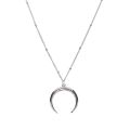 Half Moon Necklace 925 Sterling Silver Crescent Moon Pendant Necklace Horn Choker Women Delicate Kolye Jewelry Demi Lune Shape. 
