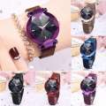 Watch For Women Fashion Starry Sky Convex Glass Quartz Mesh With Magnetic Buckle Ladies Watch. 
